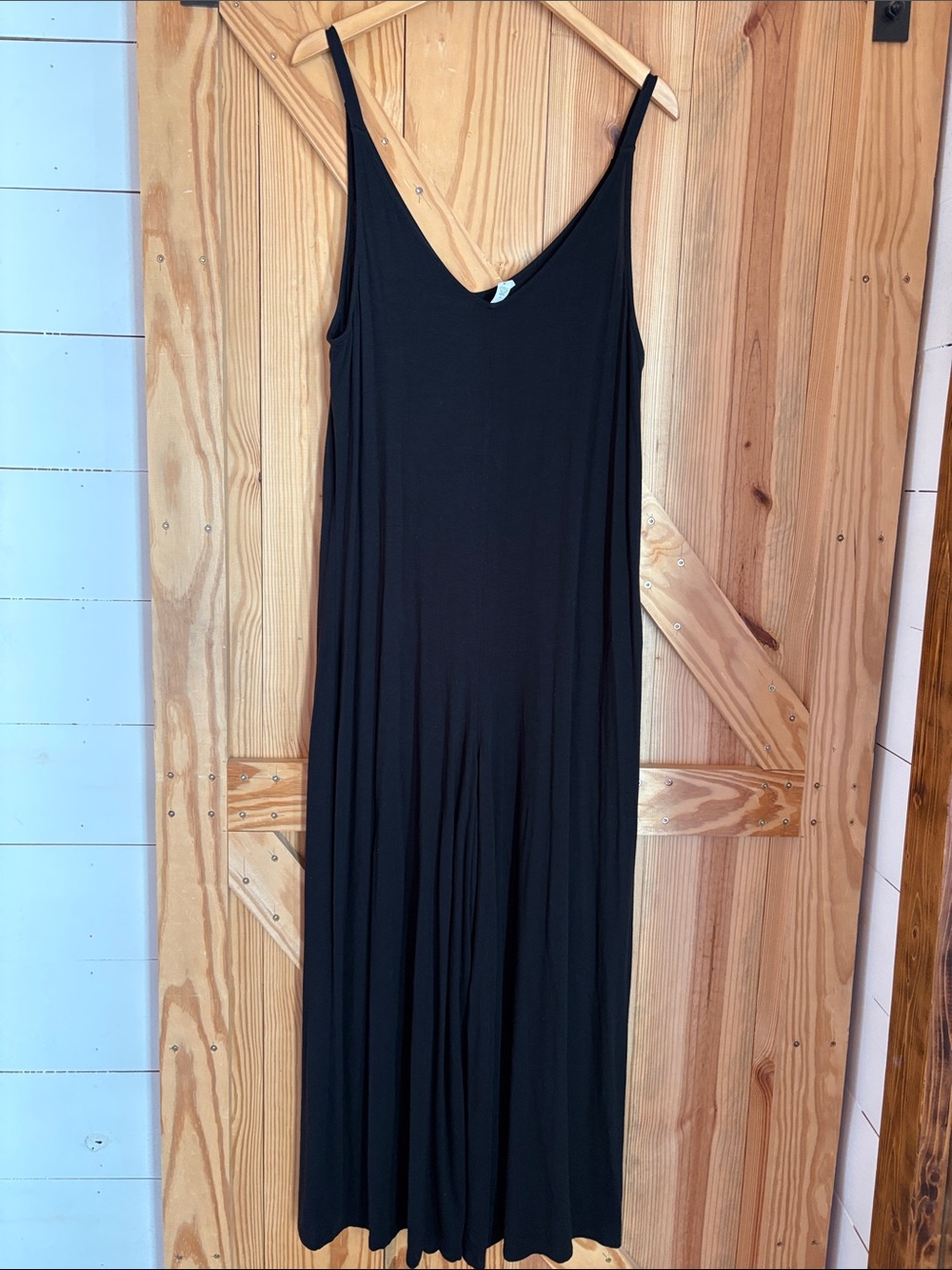 Athleta Black Maxi Slip jumpsuit  with Adjustable Straps